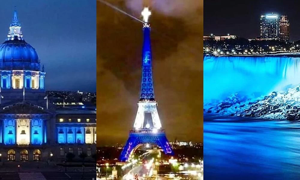 Ο πλανήτης "ντύθηκε" στα γαλανόλευκα για τα 200 χρόνια από την Ελληνική Επανάσταση